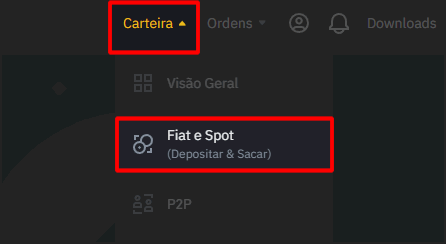 Acesse a carteira na Binance