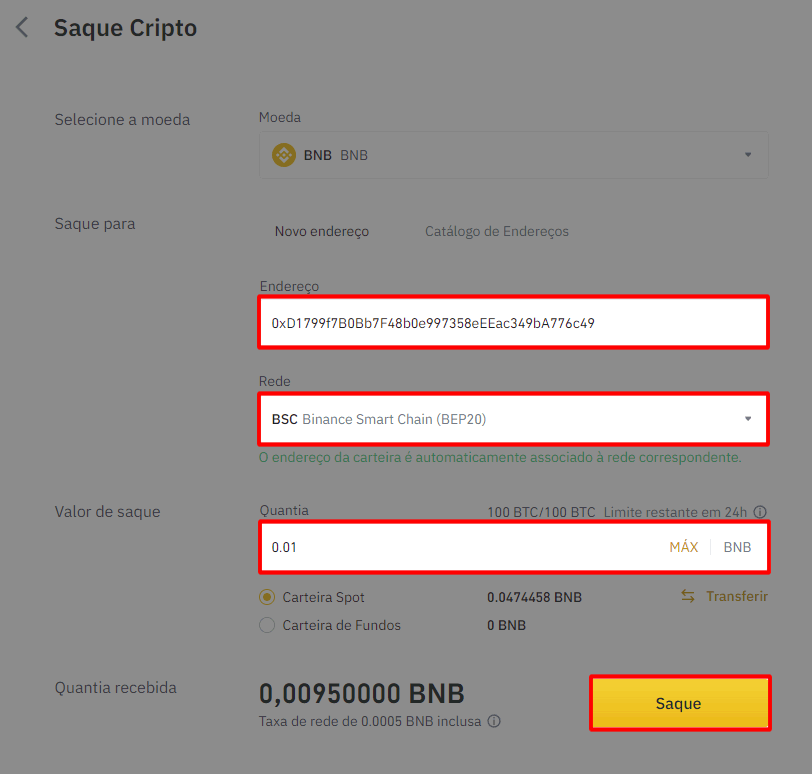 Preencha os campos para transferir