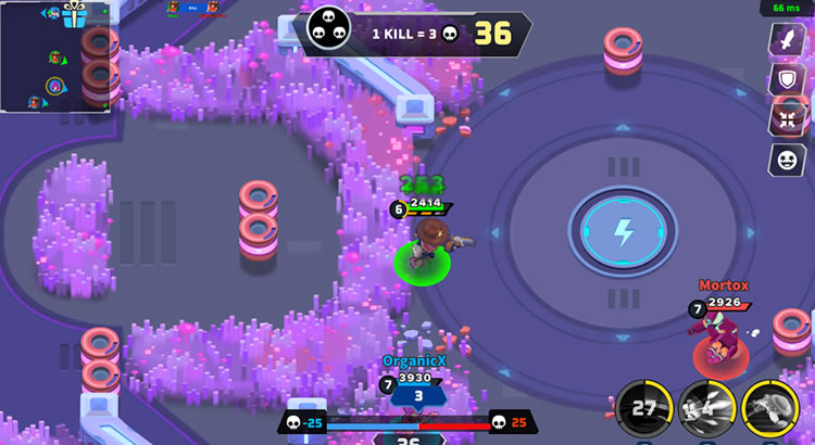 Screenshot do modo Deathmatch do Thetan Arena